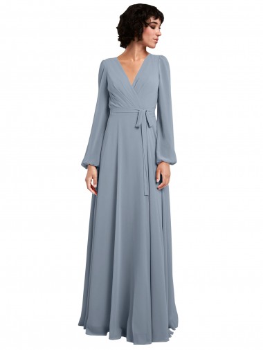 Soft Chiffon A-Line Long Long Sleeves Bridesmaid Dress / Formal Dress Sheffield
