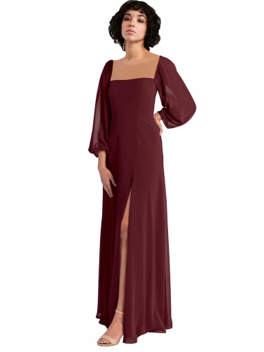 Chiffon A-Line Long Long Sleeves Bridesmaid Dress / Evening Dress Sheffield