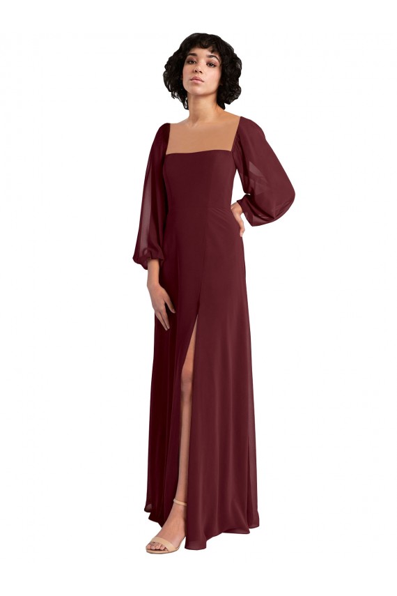 Chiffon A-Line Long Long Sleeves Bridesmaid Dress / Evening Dress Sheffield