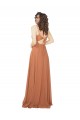 Soft Chiffon A-Line Long Sleeveless Rosewood Keyhole Back Bridesmaid Dress Sheffield