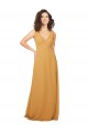 Soft Chiffon A-Line Long Sleeveless Saffron Keyhole Back Bridesmaid Dress Sheffield