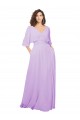 Lxue Chiffon A-Line Long Half Sleeves Low Back Bridesmaid Dress Sheffield