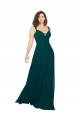 Soft Chiffon A-Line Long Sleeveless Hunter Low Back Bridesmaid Gowns Sheffield