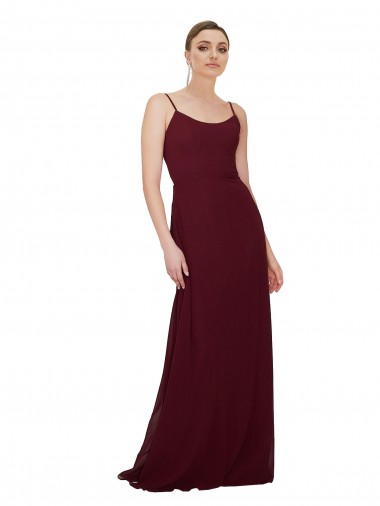 Soft Chiffon A-Line Long Sleeveless Scoop Neck Keyhole Back Bridesmaid Dresses Sheffield