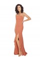 Soft Chiffon A-Line Long Sleeveless V-Back Ruffled Skirt Slit Bridesmaid Dresses Sheffield