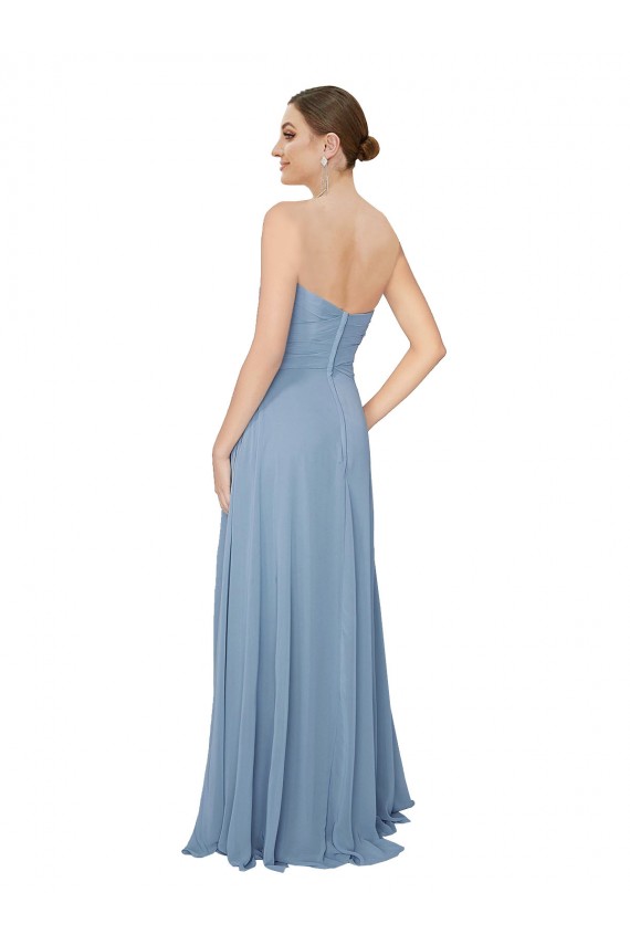 Chiffon A-Line Long Sleeveless Low Back Front Slit Bridesmaid Dress / Evening Dress Sheffield