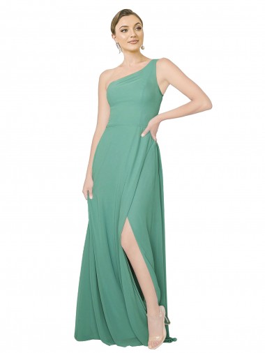 Soft Chiffon A-Line Long Sleeveless Icelandic Silver Bridesmaid Dress Sheffield