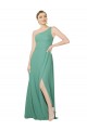 Soft Chiffon A-Line Long Sleeveless Icelandic Silver Bridesmaid Dress Sheffield