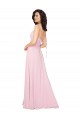 Soft Chiffon A-Line Long Sleeveless V-Back Barely Pink Bridesmaid Dresses Sheffield