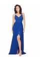 Soft Chiffon A-Line Long Sleeveless Criss Cross Back Evening Dress / Bridesmaid Dress Sheffield