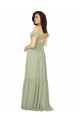 Soft Chiffon A-Line Long Cold Shoulder Keyhole Back Bridesmaid Dress Sheffield