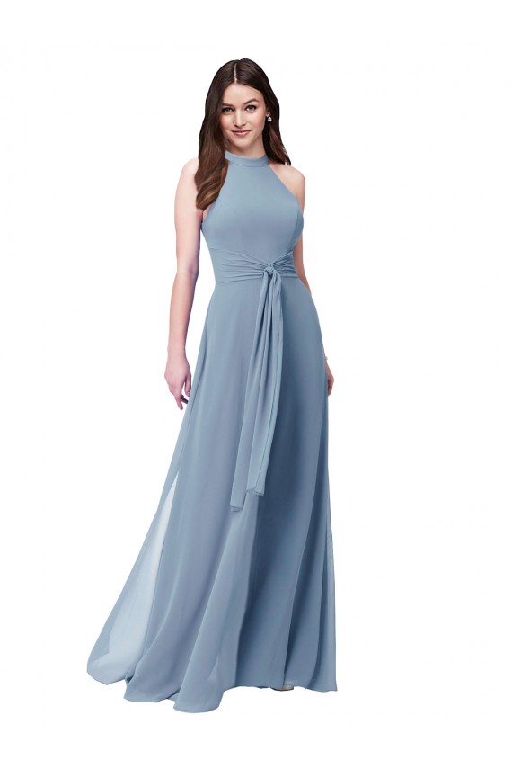 Chiffon A-Line Long Sleeveless Bridesmaid Formal Dress Sheffield