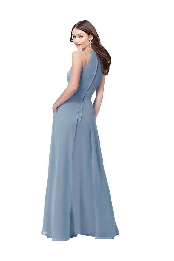Chiffon A-Line Long Sleeveless Bridesmaid Formal Dress Sheffield