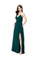 Chiffon A-Line Long Sleeveless Criss Cross Back Wedding Party Dress Sheffield