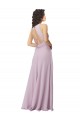 Soft Chiffon A-Line Long Sleeveless Pink Glow Keyhole Back Bridesmaid Dress Sheffield