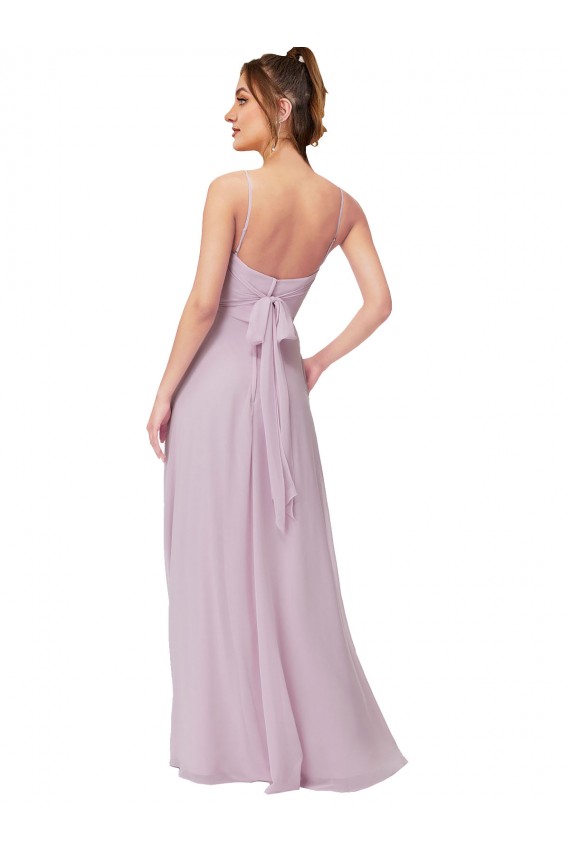 Soft Chiffon A-Line Long Sleeveless Pink Glow Bridesmaid Dress Sheffield