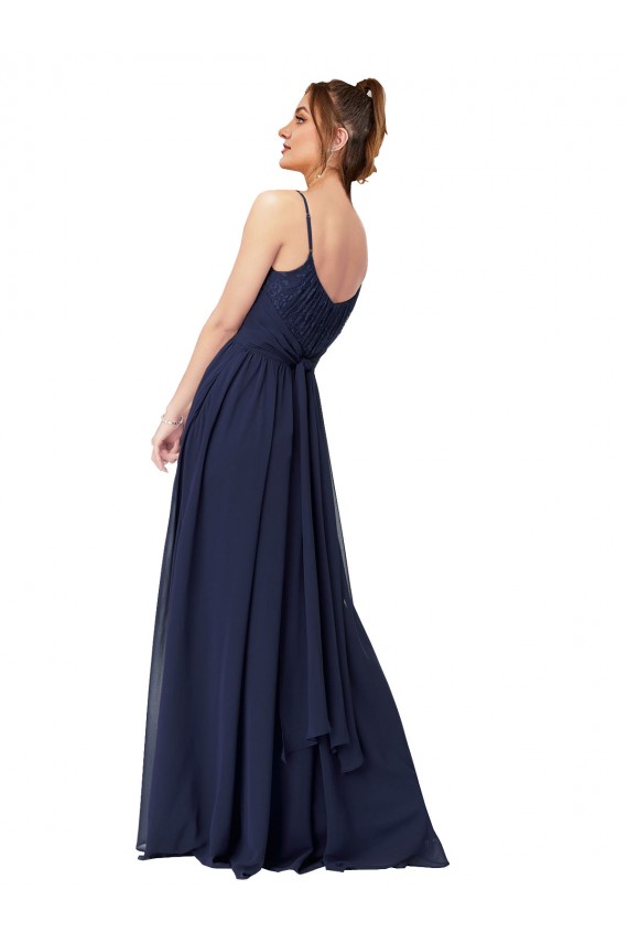 Soft Chiffon & Lace A-Line Long Sleeveless Scoop Neck Low Back Bridesmaid Dresses Sheffield