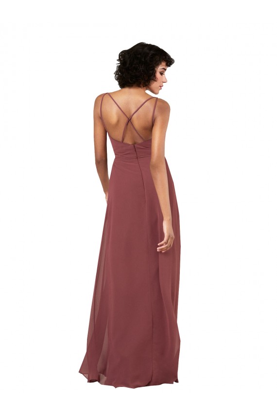 Soft Chiffon Column Long Sleeveless Criss Cross Open Back Black Evening Dresses Sheffield