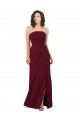 Soft Chiffon Sheath Long Sleeveless Burgundy Bridesmaid Dress Sheffield