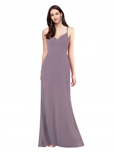 Soft Chiffon Column Long Sleeveless Criss Cross Open Back Formal Evening Gown / Bridesmaid Dress Sheffield