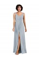 Soft Chiffon Column Long Sleeveless Low Back Bridesmaid Dress Sheffield