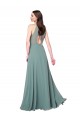 Chiffon A-Line Long Sleeveless Keyhole Back Dark Lavender Bridesmaid Dresses Sheffield