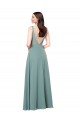 Soft Chiffon Sheath Long Sleeveless Low Back Formal Evening Gown / Bridesmaid Dress Sheffield