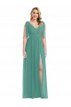 Soft Chiffon A-Line Sleeveless Icelandic Silver Semi Formal Evening Dress / Bridesmaid Dress Sheffield