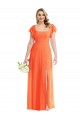 Soft Chiffon A-Line Long Flutter Sleeves Open Back Semi Formal Evening Dress / Bridesmaid Dress Sheffield