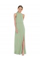 Soft Chiffon A-Line Long Sleeveless Front Slit Evening Dresses Sheffield