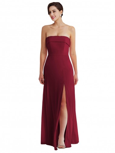 Soft Chiffon A-Line Long Sleeveless Low Back Burgundy Evening Dresses Sheffield