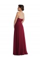 Soft Chiffon A-Line Long Sleeveless Low Back Burgundy Evening Dresses Sheffield