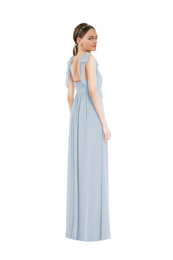 Soft Chiffon Long Sleeveless Spaghetti Straps Low Back Evening Dresses Sheffield