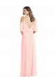 Soft Chiffon A-Line Long Cold Shoulder V-Back Semi Formal Evening Dress / Bridesmaid Dress Sheffield