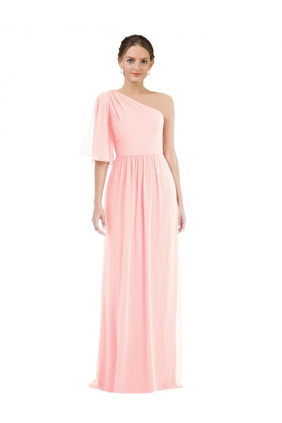 Soft Chiffon A-Line Long Bell Sleeves Semi Formal Evening Dress / Bridesmaid Dress Sheffield