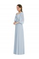Soft Chiffon A-Line Long Puff Sleeves Formal Evening Gown / Bridesmaid Dress Sheffield