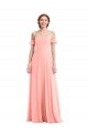 Soft Chiffon A-Line Long Flutter Sleeves Semi Formal Evening Dress / Bridesmaid Dress Sheffield