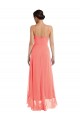 Soft Chiffon A-Line Sleeveless Coral High Low Bridesmaid Dress Sheffield