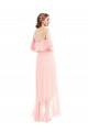 Soft Chiffon Long Sleeveless High Low Bridesmaid Dress Sheffield