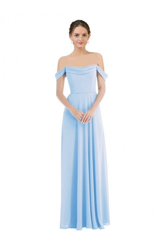 Soft Chiffon A-Line Long Sleeveless Formal Evening Gown / Bridesmaid Dress Sheffield