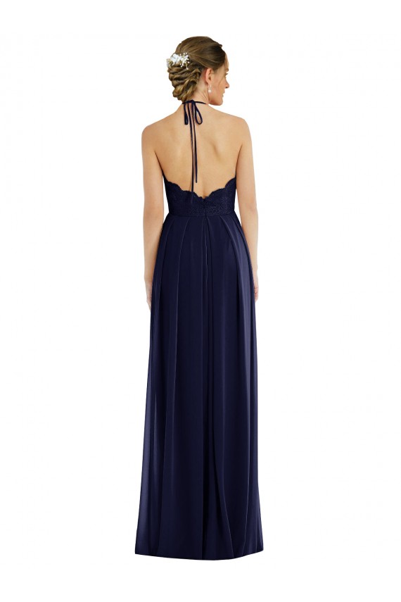 Soft Chiffon Long Sleeveless Open Back Semi Formal Evening Dress / Bridesmaid Dress Sheffield