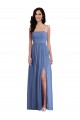 Soft Chiffon A-Line Long Sleeveless Low Back Front Slit Evening Dresses Sheffield