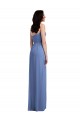 Soft Chiffon A-Line Long Sleeveless Low Back Front Slit Evening Dresses Sheffield