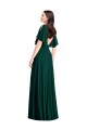 Soft Chiffon A-Line Long Bell Sleeves V-Back Semi Formal Evening Dress / Bridesmaid Dress Sheffield