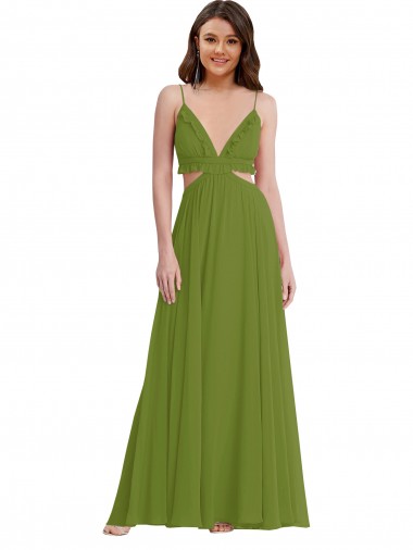 Soft Chiffon A-Line Long Sleeveless Open Back Plus Size Evening Gown / Bridesmaid Dress Sheffield