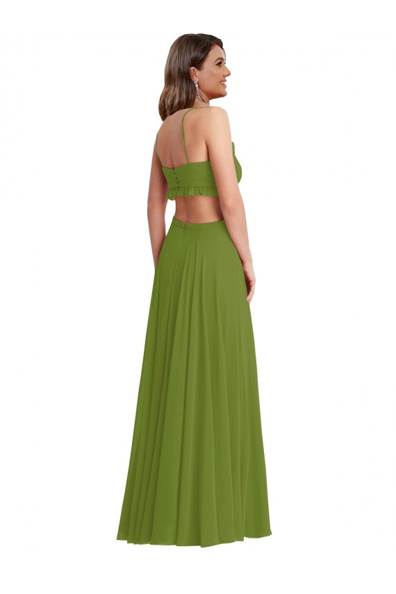 Soft Chiffon A-Line Long Sleeveless Open Back Plus Size Evening Gown / Bridesmaid Dress Sheffield