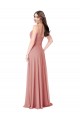 Lxue Chiffon A-Line Long Sleeveless V-Back Bliss Pink Bridesmaid Dresses Sheffield
