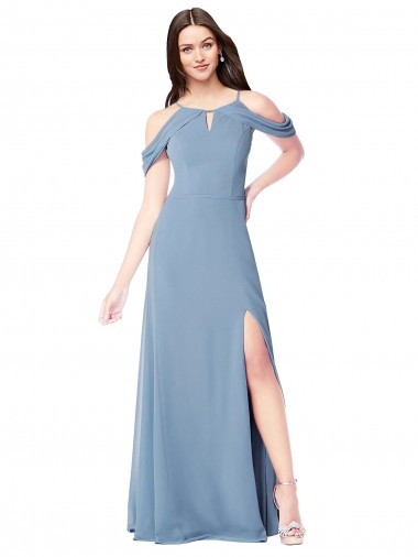Soft Chiffon A-Line Long Sleeveless Evening Dress / Bridesmaid Dress Sheffield