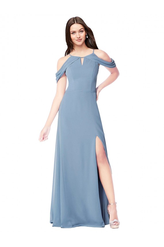 Soft Chiffon A-Line Long Sleeveless Evening Dress / Bridesmaid Dress Sheffield