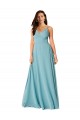 Soft Chiffon A-Line Long Sleeveless Turquoise Bridesmaid Dress Sheffield